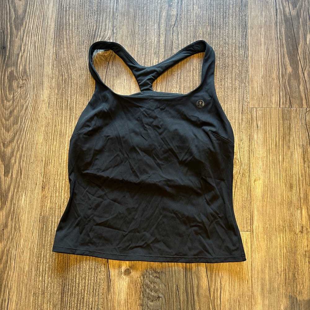 lululemon athletica Black Tennis Tank (built in bra)